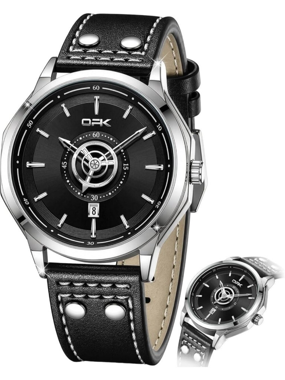 Men's Black Chronograph Waterproof Luminous Easy To Read Dress Wrist Watch